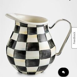 Checkered Black and White Ceramic Pitcher